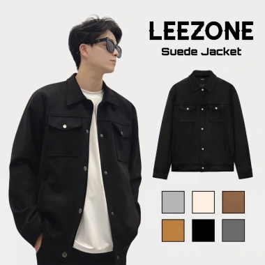 Áo khoác Da lộn nam LeeZone cao cấp – Túi ngực cúc bấm, giảm giá 425k