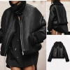 Áo khoác da lót giả lông Zara màu đen sẵn giảm giá 18% chỉ 880.000₫