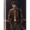 Áo khoác da nam cao cấp đen nâu, cổ trụ dài tay, phong cách Hàn Quốc boxy bomber – 449.000₫ 2