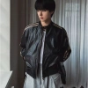 Áo khoác da nam cao cấp đen nâu, cổ trụ dài tay, phong cách Hàn Quốc boxy bomber – 449.000₫ 4