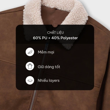 Áo Khoác Da Nam KRIK Boxy PU Polyester Cổ Lông Retro Thời Thượng 499.000₫ AK5.159