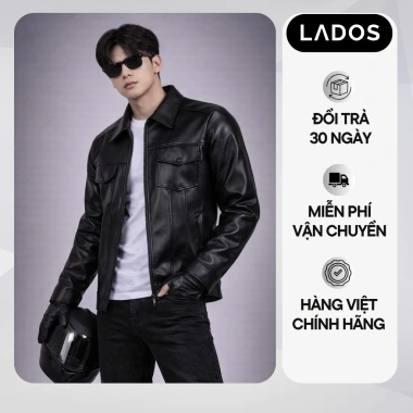 Áo khoác da nam LADOS-2.062 lót lông, form đẹp, ấm áp, sang trọng - Giá chỉ 519.000₫