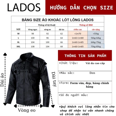 Áo khoác da nam LADOS-2.062 lót lông, form đẹp, ấm áp, sang trọng - Giá chỉ 519.000₫