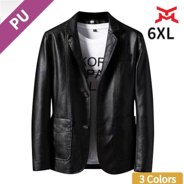 Áo khoác da nam vest đơn giản màu trơn, ngoại cỡ, giảm giá 22% - 862.272 VND