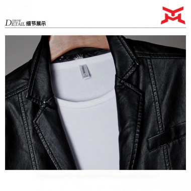 Áo khoác da nam vest đơn giản màu trơn, ngoại cỡ, giảm giá 22% - 862.272 VND 5