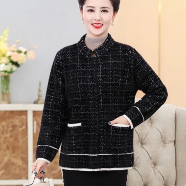Áo khoác dạ trung niên cho mẹ - Len lông sang trọng, giảm giá 350k 6
