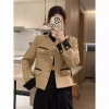 Áo khoác dạ tweed kẻ sọc xám-be dáng ngắn xòe - Hot trend sang chảnh, phối quần váy/dầm, chỉ 199k 6
