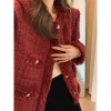 Áo khoác dạ tweed nữ ngắn 2 lớp nhung tua rua tiểu thư mùa đông Hàn Quốc - 236k 3