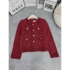 Áo khoác dạ tweed nữ ngắn 2 lớp nhung tua rua tiểu thư mùa đông Hàn Quốc - 236k 10