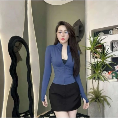 Áo khoác dài tay nữ chống nắng co giãn, phù hợp gym, yoga, aerobic, chạy bộ, shuffle dance, pickleball, zumba - chất đẹp, giá 101.490₫ 4