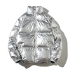 Áo khoác đệm Cotton bóng mùa đông, mũ phản quang, màu xám bạc – mới, ấm áp 9