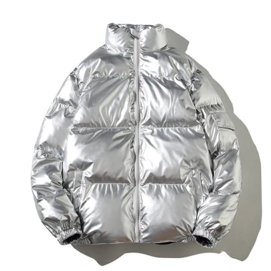 Áo khoác đệm Cotton bóng mùa đông, mũ phản quang, màu xám bạc – mới, ấm áp 9 Áo khoác đệm Cotton bóng mùa đông, mũ phản quang, màu xám bạc – mới, ấm áp 9