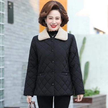 Áo khoác đệm cotton lông cừu dày thời trang thu đông cho phụ nữ trung niên, 548,277₫