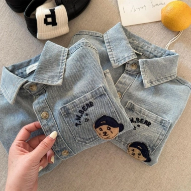 Áo khoác denim bé trai Hàn Quốc dài tay - Thời trang trẻ em giá ưu đãi 311,511₫ 4