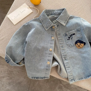 Áo khoác denim bé trai Hàn Quốc dài tay - Thời trang trẻ em giá ưu đãi 311,511₫ 7