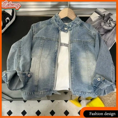 Áo khoác denim mỏng thời trang hoài cổ bé trai cổ đứng đẹp trai – 335.988 VND