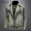 Áo khoác denim nam retro Mỹ 2.026, cổ vest rách, khóa kéo, rộng ôm, giá 789.367đ 6
