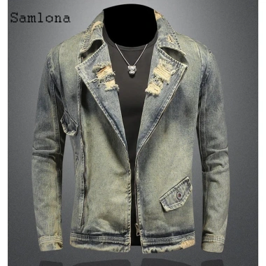 Áo khoác denim nam retro Mỹ 2.026, cổ vest rách, khóa kéo, rộng ôm, giá 789.367đ 10 Áo khoác denim nam retro Mỹ 2.026, cổ vest rách, khóa kéo, rộng ôm, giá 789.367đ 10