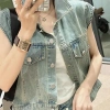 Áo khoác denim nữ retro bảo hộ lao động mùa hè, rời ngoài không tay, ngắn top - 254.880₫ 3
