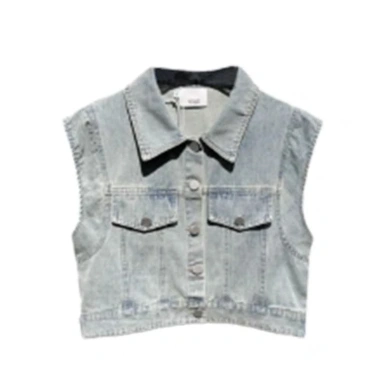 Áo khoác denim nữ retro bảo hộ lao động mùa hè, rời ngoài không tay, ngắn top - 254.880₫ 5