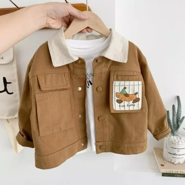 Áo khoác denim oversize bé trai – Cotton mềm, dạo phố xuân thu, giảm 20%
