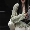 Áo khoác dệt kim mỏng nữ mùa hè: Cardigan mũ trùm đầu chống nắng, giá chỉ 195.480₫ 2