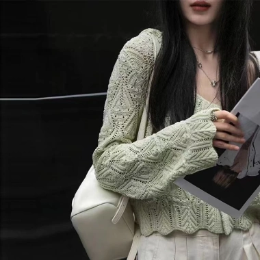 Áo khoác dệt kim mỏng nữ mùa hè: Cardigan mũ trùm đầu chống nắng, giá chỉ 195.480₫ 2