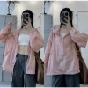 Áo khoác dù chống nắng, trượt nước cực tốt, dây kéo sọc, form unisex nam nữ, nón 2 lớp thoáng mát - 136k 5