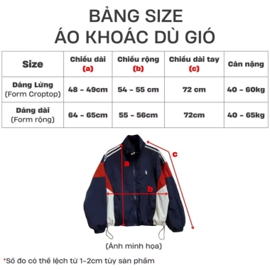 Áo khoác dù gió 2 lớp dài thêu ngựa, phối sọc tay - Cặp đôi Tady Shop AKDD-018 giảm còn 179k