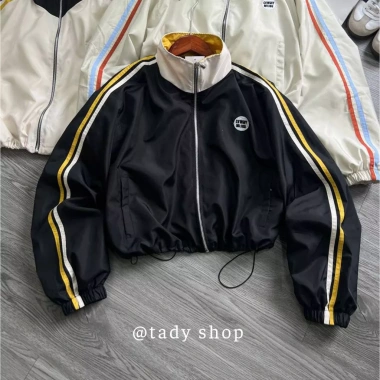 Áo khoác dù gió lửng croptop 2 lớp cổ cao phối màu - bomber nữ Tady Shop AKD-020 giảm còn 179k