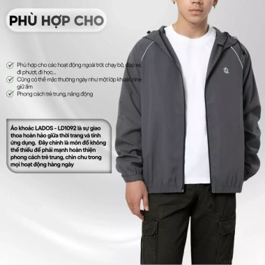 Áo khoác dù nam LADOS-2.124 viền lé nón, chống nắng, chống gió, cao cấp - 244k
