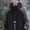 Áo khoác dù nam nữ dây khóa chéo cá tính, mũ dây rút tiện lợi, năng động - Giá 150.350₫ 2