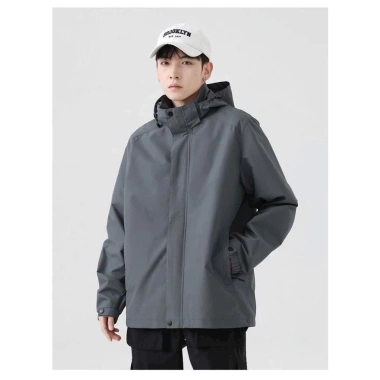 Áo khoác dù nam nữ trơn cổ trụ, 2 lớp, nón tích hợp, túi khóa kéo, chỉ 22.000đ 6