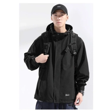 Áo khoác dù nam nữ trơn cổ trụ, 2 lớp, nón tích hợp, túi khóa kéo, chỉ 22.000đ 9