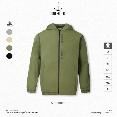 Áo khoác dù nam Old Sailor O.S.L Windbreaker - Chống gió, size 5XL, giảm giá 2 Áo khoác dù nam Old Sailor O.S.L Windbreaker - Chống gió, size 5XL, giảm giá 2