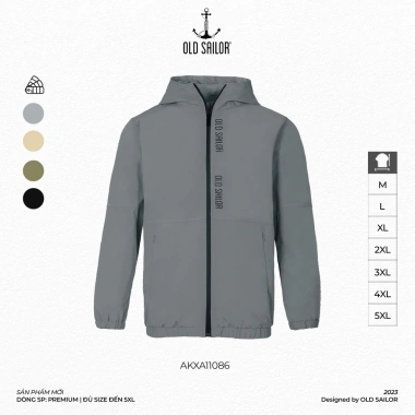 Áo khoác dù nam Old Sailor O.S.L Windbreaker - Chống gió, size 5XL, giảm giá