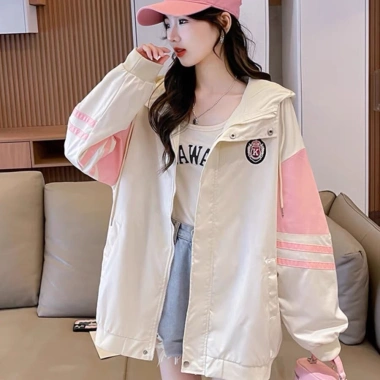 Áo khoác dù nữ có nón phối màu, vải ép 3 lớp trẻ trung - Giá 145.000đ 2