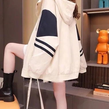 Áo khoác dù nữ có nón phối màu, vải ép 3 lớp trẻ trung - Giá 145.000đ 4