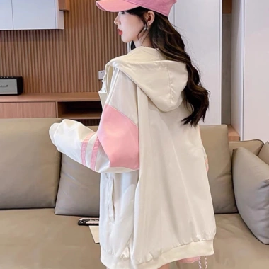 Áo khoác dù nữ có nón phối màu, vải ép 3 lớp trẻ trung - Giá 145.000đ 7