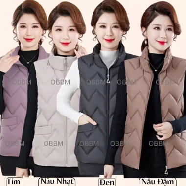 Áo khoác ghi lê phao nữ OBBM MS616 chần bông giữ nhiệt, thanh lịch cho mẹ 220k