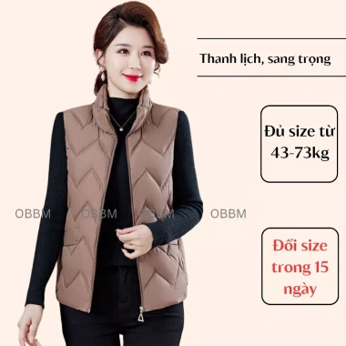 Áo khoác ghi lê phao nữ OBBM MS616 chần bông giữ nhiệt, thanh lịch cho mẹ 220k 5 Áo khoác ghi lê phao nữ OBBM MS616 chần bông giữ nhiệt, thanh lịch cho mẹ 220k 5