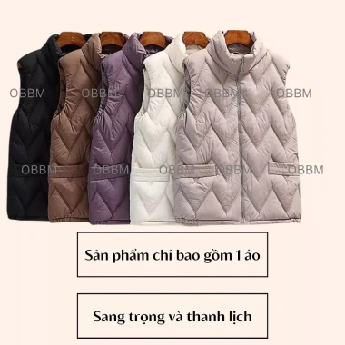 Áo khoác ghi lê phao nữ OBBM MS616 chần bông giữ nhiệt, thanh lịch cho mẹ 220k