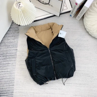 Áo khoác gile 2 mặt Mizuki chần bông, dây rút, siêu ấm, giá 116k 3