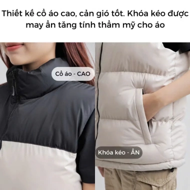 Áo Khoác Gile Béo Nuptse Xuất Khẩu Bigsize Nam Nữ 55-100kg Túi Sườn Hai Bên Giá 350k 5