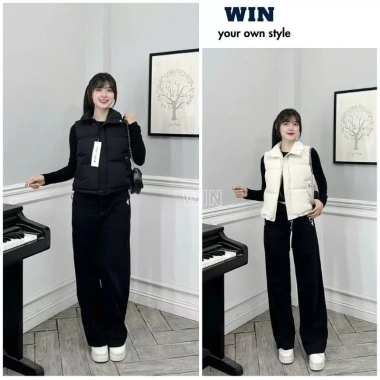 Áo khoác gile phao nữ logo M cổ cao túi tiện form vừa ôm người đẹp ấm WIN 2 Áo khoác gile phao nữ logo M cổ cao túi tiện form vừa ôm người đẹp ấm WIN 2
