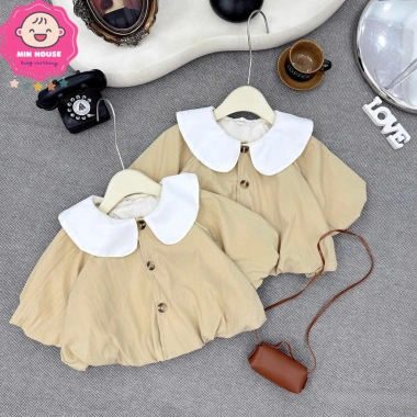 Áo khoác gió 2 lớp cổ bèo cho bé gái 10-30kg dưới 1m2 – Thu Đông xinh xắn, chỉ 159.000₫