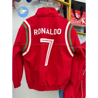 Áo khoác gió 2 lớp nhẹ cho bé trai 17-45kg - Phong cách thể thao CR7, giảm giá 23k 3