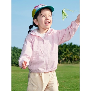 Áo khoác gió bé gái BabyloveGO 2 lớp vải dù chống nước giữ ấm có mũ phù hợp 1-10 tuổi giá 179.000 VND