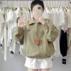 Áo khoác gió Boxi nữ croptop cổ bẻ 2 lớp dù nhăn, form ngắn thêu chữ - Giá 176k 2