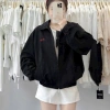 Áo khoác gió Boxi nữ croptop cổ bẻ 2 lớp dù nhăn, form ngắn thêu chữ - Giá 176k 3